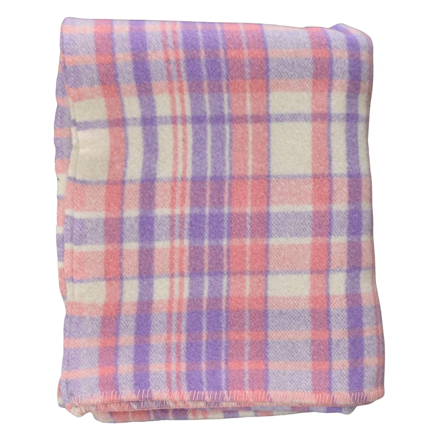 Vivid Pink and Purple Wool Blanket