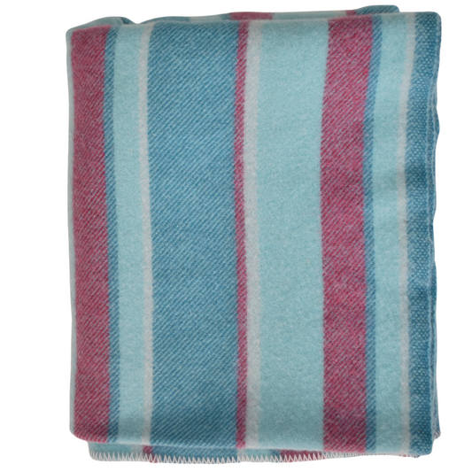 Vivid Blue and Magenta Striped Blanket